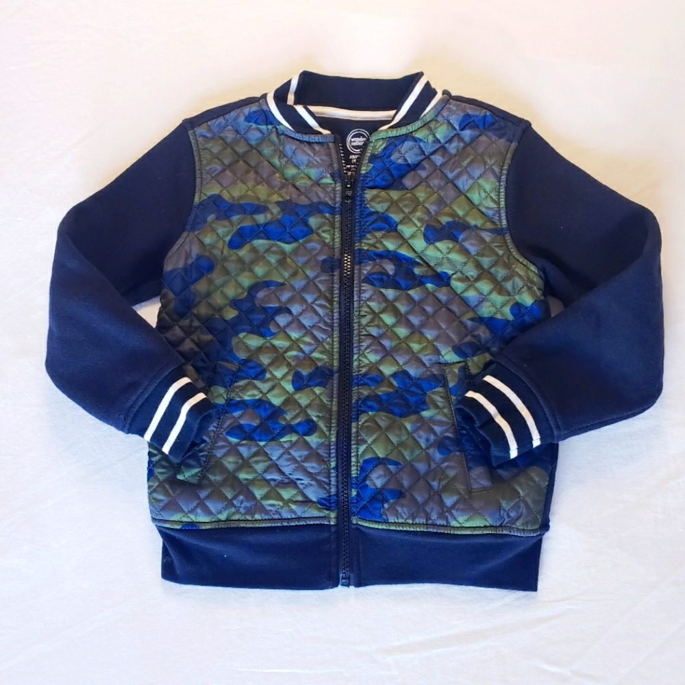 WONDER NATION Youth Size Small Quilted Camoflage Bomber Jacket